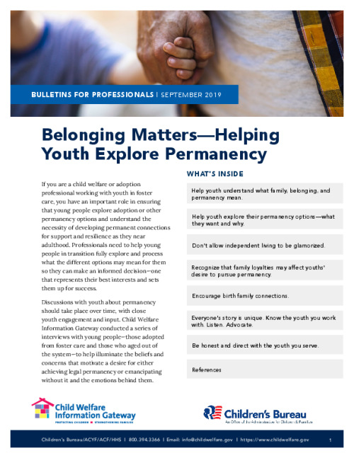 Belonging Matters - Helping Youth Explore Permanency
