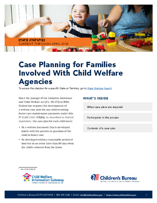 Case Planning for Families Involved With Child Welfare Agencies