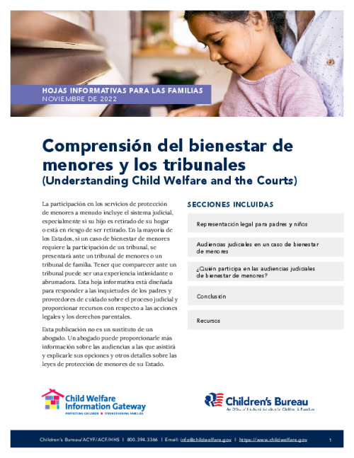 Comprensión del bienestar de menores y los tribunales (Understanding Child Welfare and the Courts)