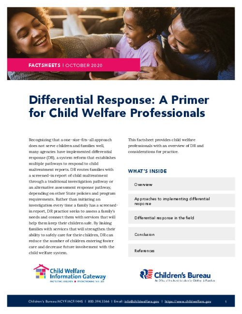 Differential Response: A Primer for Child Welfare Professionals