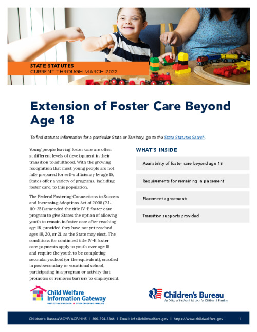 Extension of Foster Care Beyond Age 18