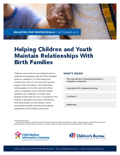 Helping Children and Youth Maintain Relationships With Birth Families