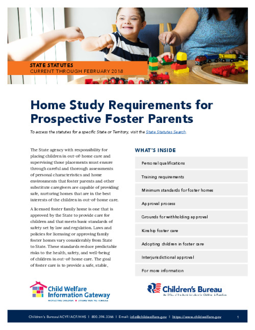 Home Study Requirements for Prospective Foster Parents FY25