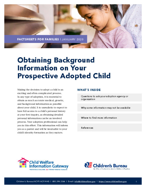 Obtaining Background Information on Your Prospective Adopted Child