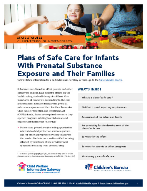 Plans of Safe Care for Infants With Prenatal Substance Exposure and Their Families