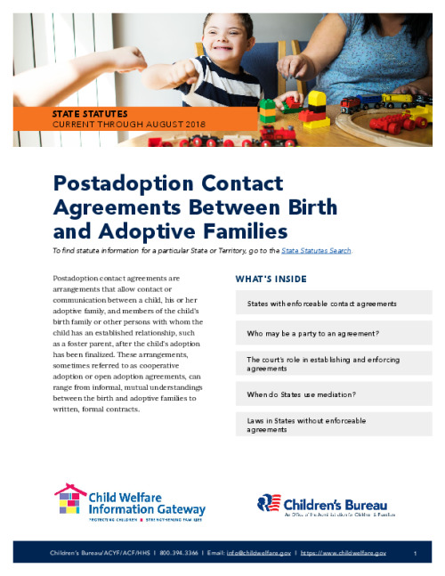 Postadoption Contact Agreements Between Birth and Adoptive Families