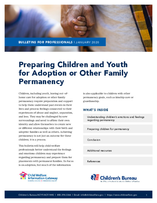 Preparing Children and Youth for Adoption or Other Family Permanency