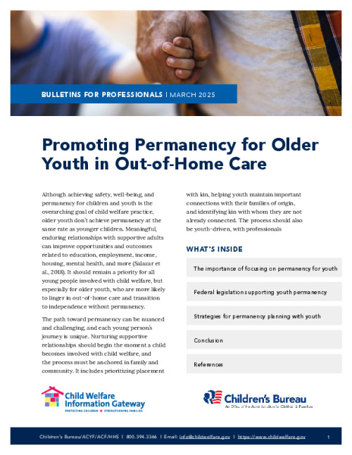 Promoting Permanency for Older Youth in Out-of-Home Care
