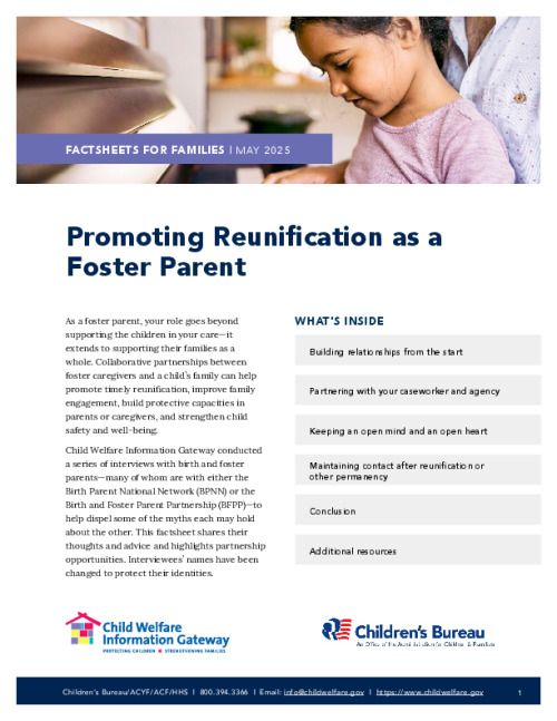 Promoting Reunification as a Foster Parent