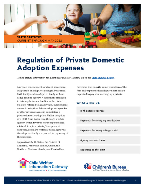 Regulation of Private Domestic Adoption Expenses FY25
