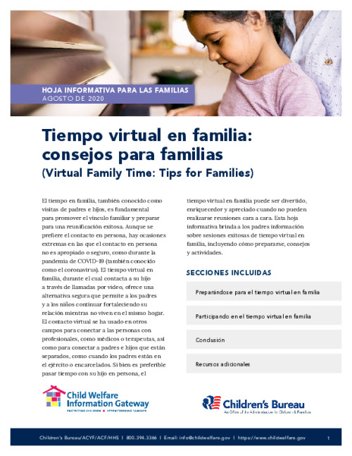 Tiempo virtual en familia: consejos para familias (Virtual Family Time: Tips for Families)