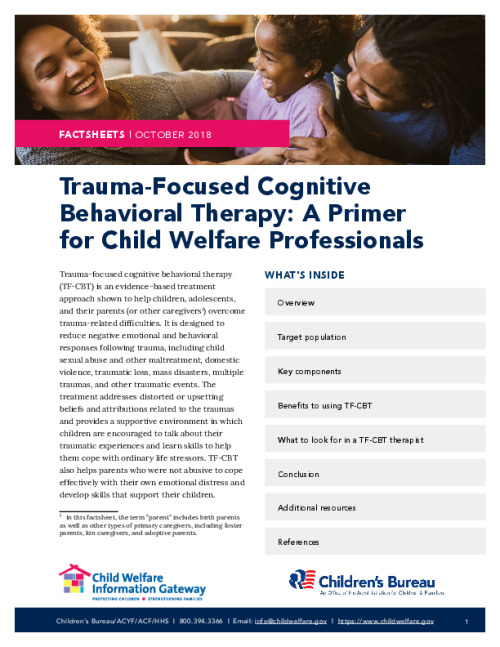 Trauma-Focused Cognitive Behavioral Therapy: A Primer for Child Welfare Professionals FY25