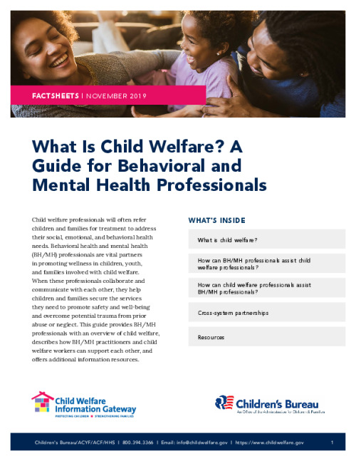 What is Child Welfare? A Guide for Behavioral and Mental Health Professionals