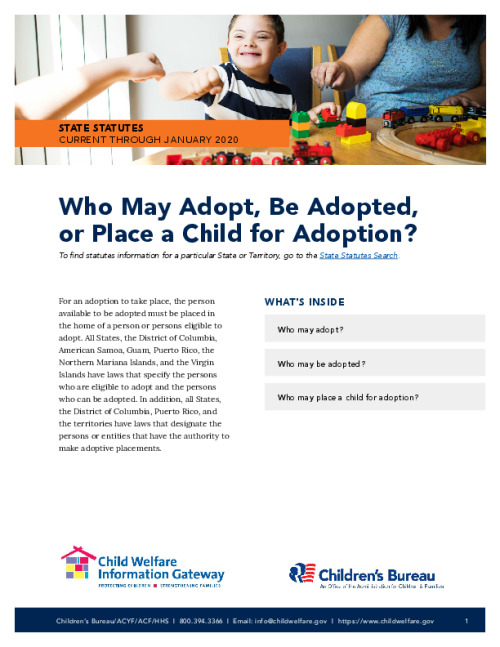 Who May Adopt, Be Adopted, or be Placed for Adoption FY25