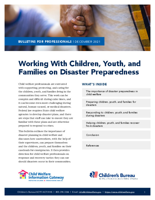 Working With Children, Youth, and Families on Disaster Preparedness